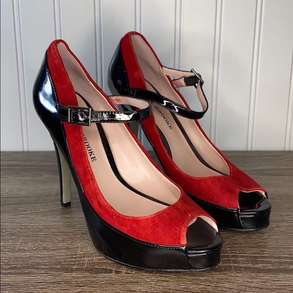 Audrey Brooke Red and Black stilettos